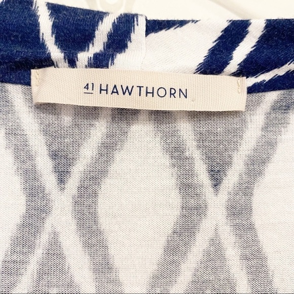 Stitch Fix 41 Hawthorn | Montgomery Cross Front Knit Top Blue Wrap Size Small - Picture 6 of 7